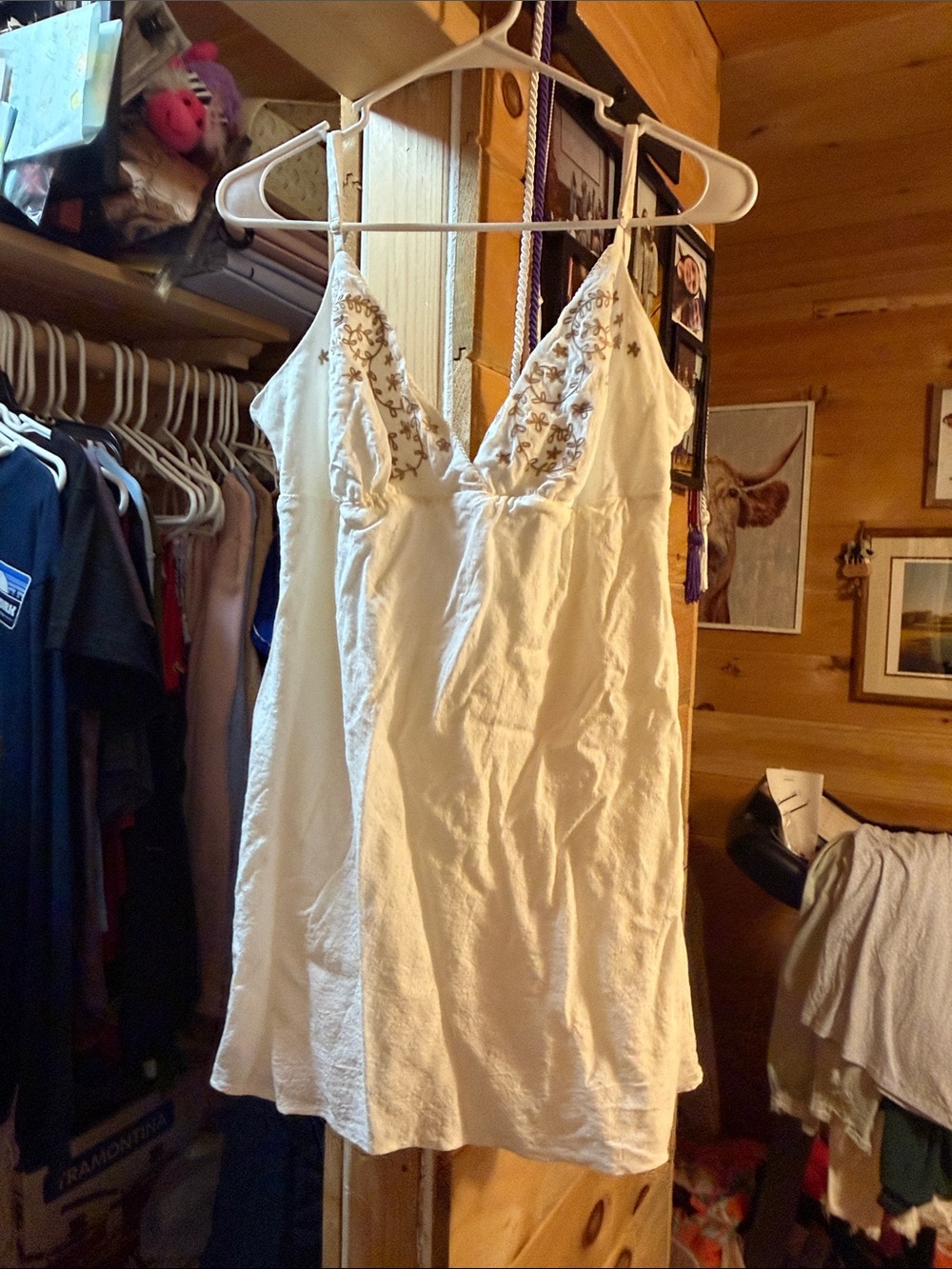 No Boundaries White Embroidered Slip Dress